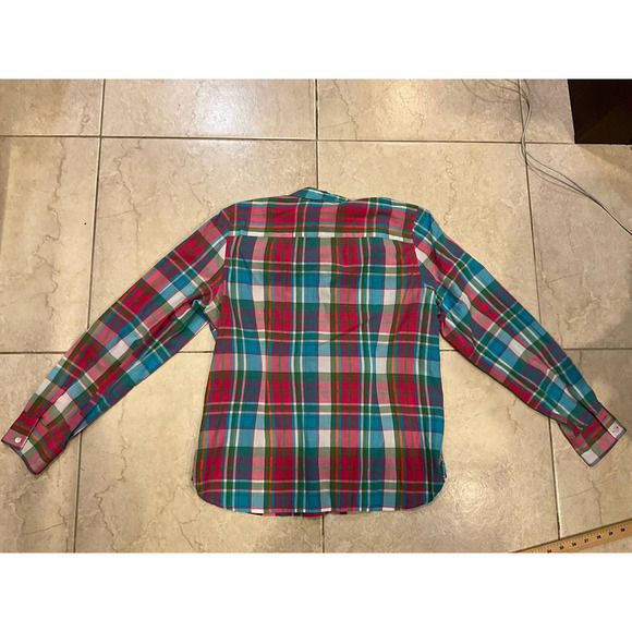 Tommy Hilfiger Button-Up Shirt Womens Size L Multicolor Plaid Long Sleeve Cotton - Picture 9 of 9